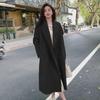 Women's Pink Woolen Mid-Length Loose-Fit Coat - 2023 Autumn/Winter Korean Hepburn Style