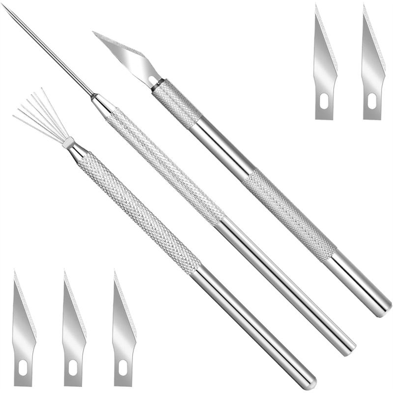 

Clay Needle-Tools- Sculpting Ceramics Pottery Carving Tool With 5 Pieces Cutting Head For Modeling Clays срібний