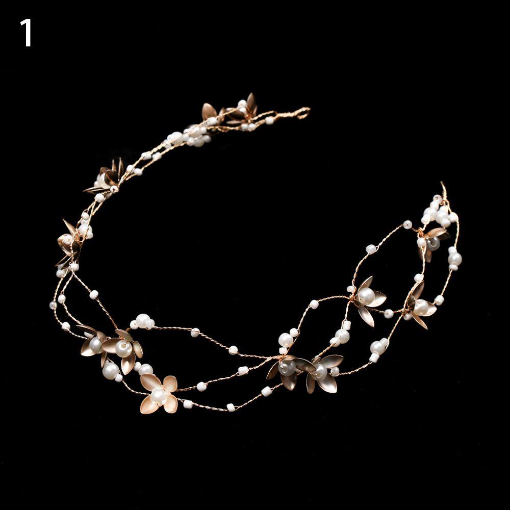 Handmade Hair Decoration Rhinestone Headpiece Bridal Hairpin Crystal Headband Pearl Head Wear
