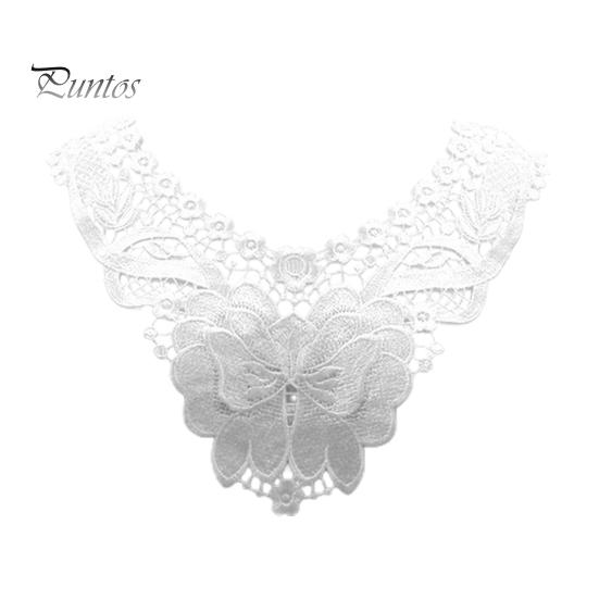 

Женский кружевной воротник с вышитыми цветами, аппликациями, цветным кружевным вырезом для самостоятельного шитья, свадебного платья на Хэллоуин, косплея белый