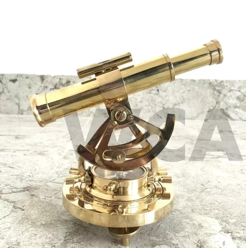 Nautisches Vermessungsinstrument Messing Alidate Fernrohr Mit Funktionierendem Kompass Geschenk