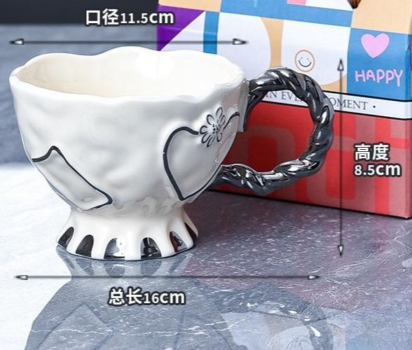 

English Afternoon Tea Cup Ceramic Coffee Cups Flower Tea Mug Oat Breakfast Cup Water Cups Milk Mug Beverage Mugs Tea Mugs 301-400ml белый