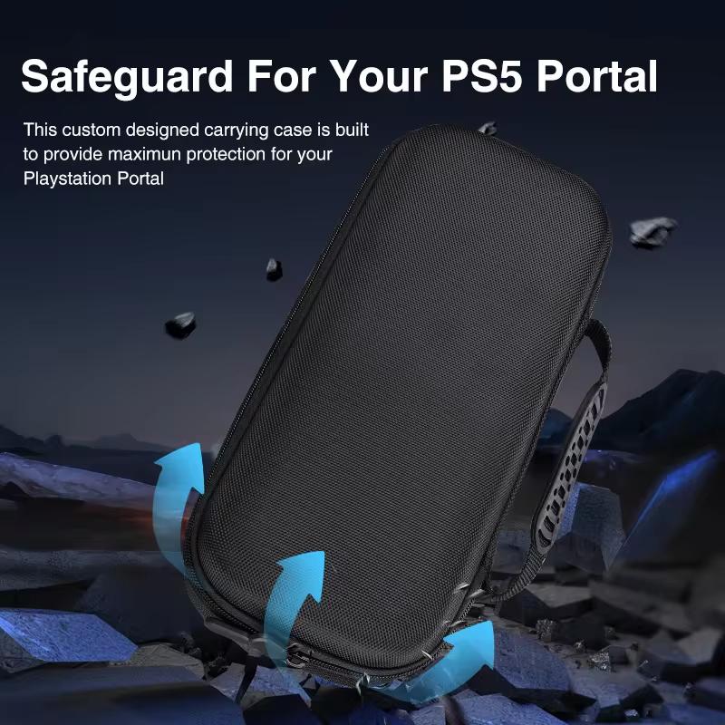 

Для PS5 Portal Case Bag противоударный EVA Hard Shell Case для Sony PlayStation Portal Handheld Game Console защитная сумка чёрный