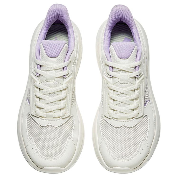 Anta Lightweight Comfortable Shock Absorbing Non-Slip Low-Top Running Shoes Women Sneaker Ivory 922435512-1