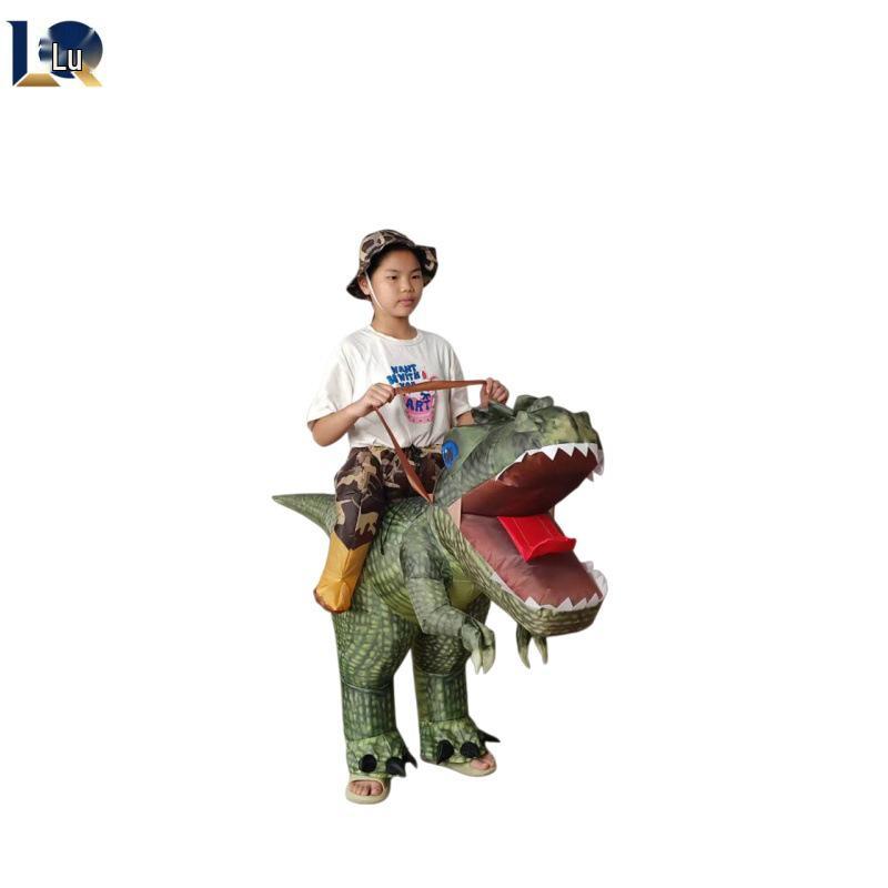 Inflatable Dinosaur Ride-On Costume for Kids - Halloween Parent-Child Activity Prop
