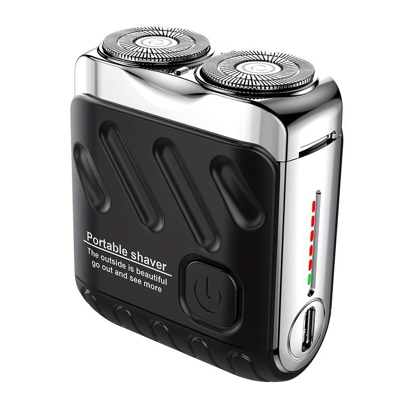 Men'S Electric Shaver with Dual Blades - Fast-Charging USB-C, Long-Lasting Lithium Battery, Compact & Portable Design - Orange/ Metallic Accents