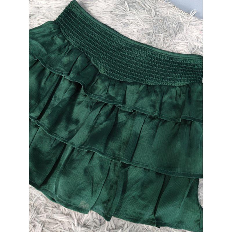 Foreign Trade Order As Elastic High Waist Summer Refreshing Gyaru Small Shorts Frill Hot Pants Design Culottes