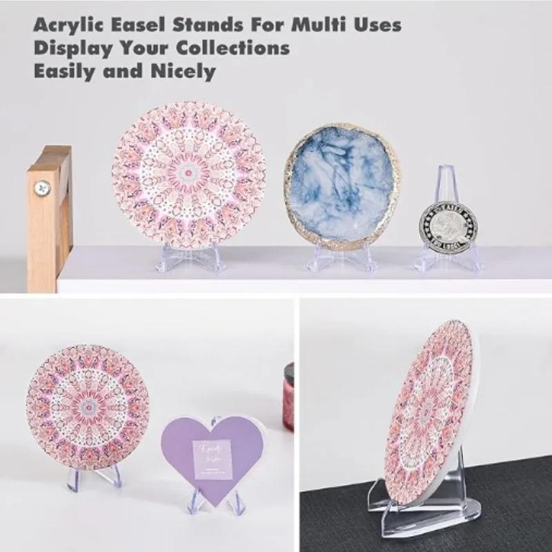 10pcs Acrylic Stands Coin Display Stand Holders Easel Commemorative Coin Mini Stand Badge Medals Display Stand Rack