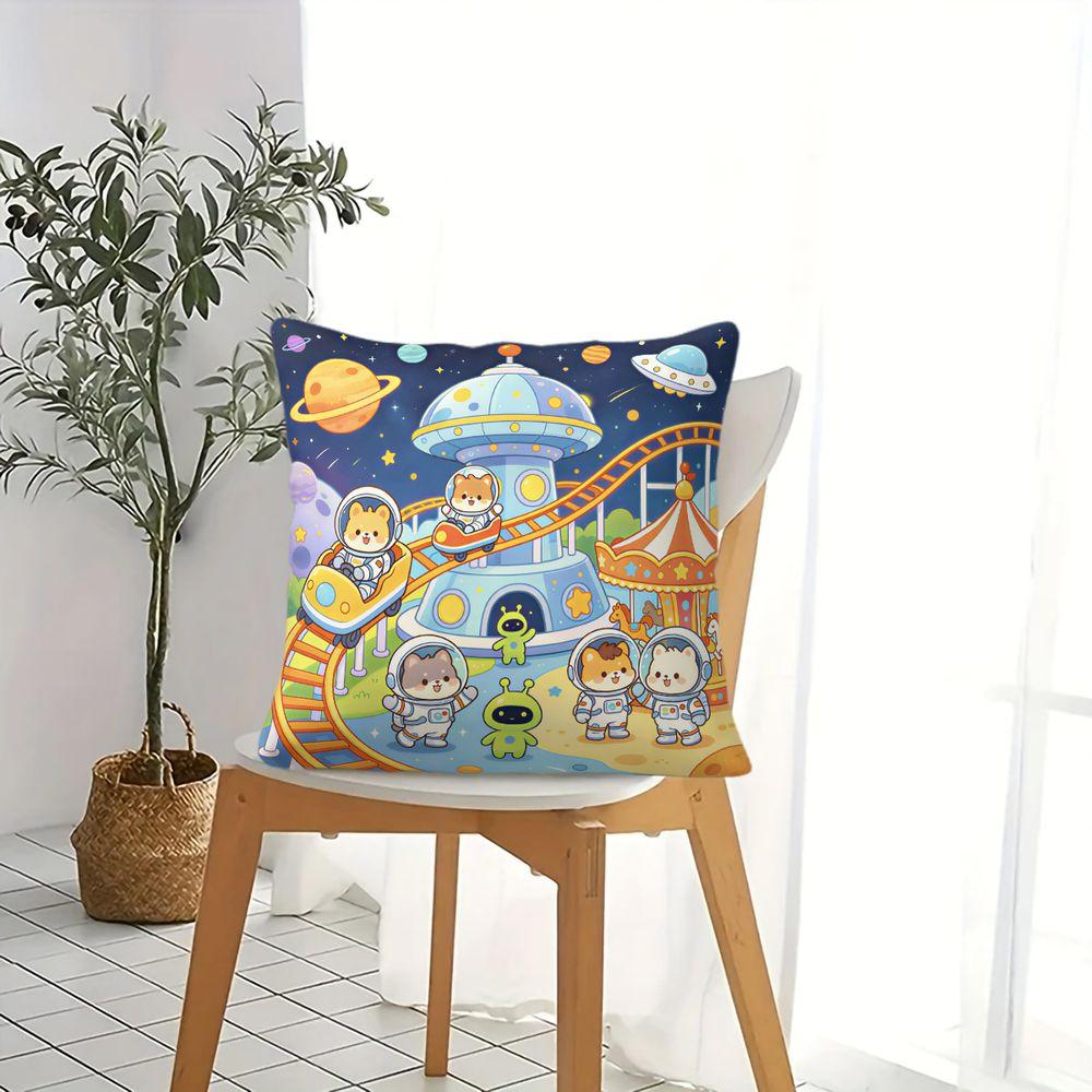 Space Astronaut Shiba Digital Print Throw Pillow cm Cushion Accent Pillow Includes Pillow Core Teen Playroom Sofa Decor