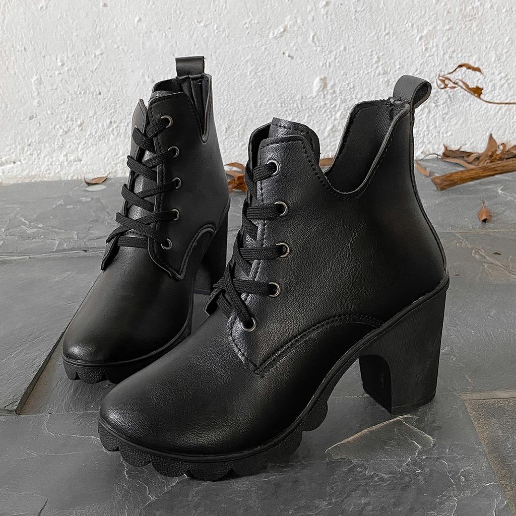 Winter  Elegant High-Heeled Riding Boots Fashionable New Comfortable And Sexy Thick Soled Short Boots For Women'S