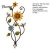 Weather Resistant Outdoor Sign Sunflower Bee Wall Art Decor, 2D Flat Floral Hanging, Country Garden Pastoral Style Hanging Flower Ornament for