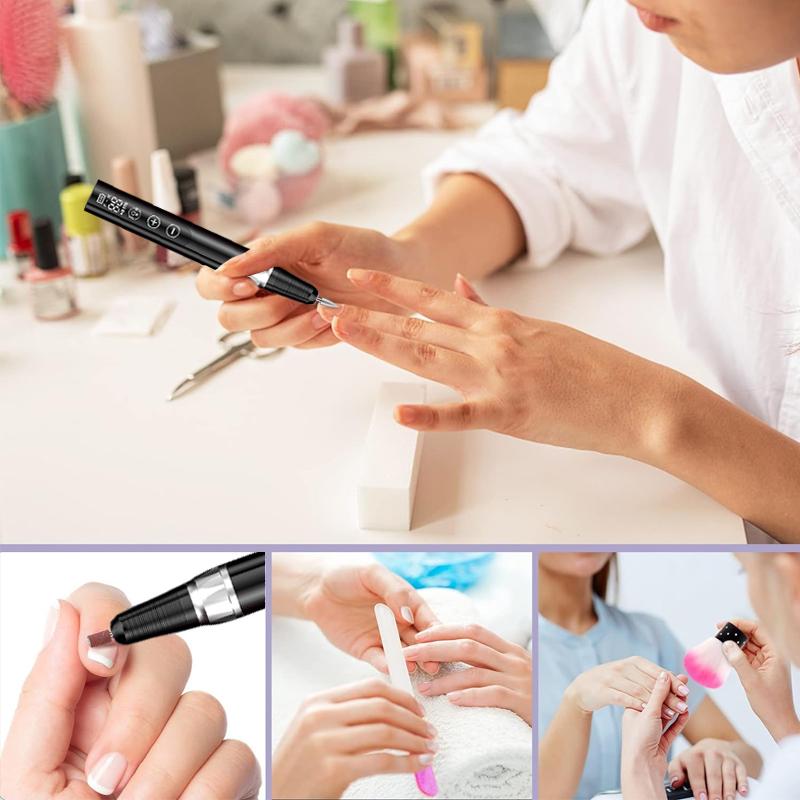 35000RPM Nail Drill Machine Cordless Electric Manicure Milling Cutter Set Portable Nail Files Sander Gel Polish Remover Tools