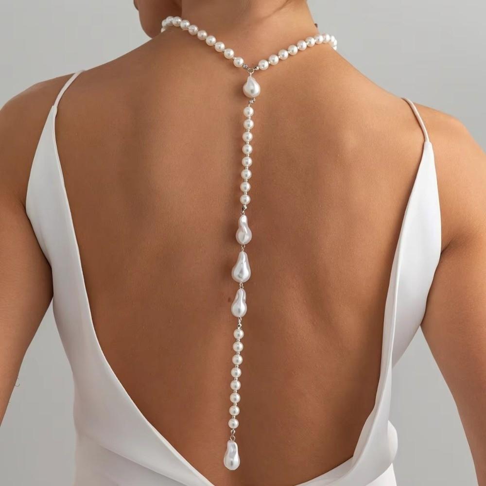 Conch Shell Back Drop Chain Boho Style Bikini Body Jewelry New Long Tassel Pearl Chain Girls