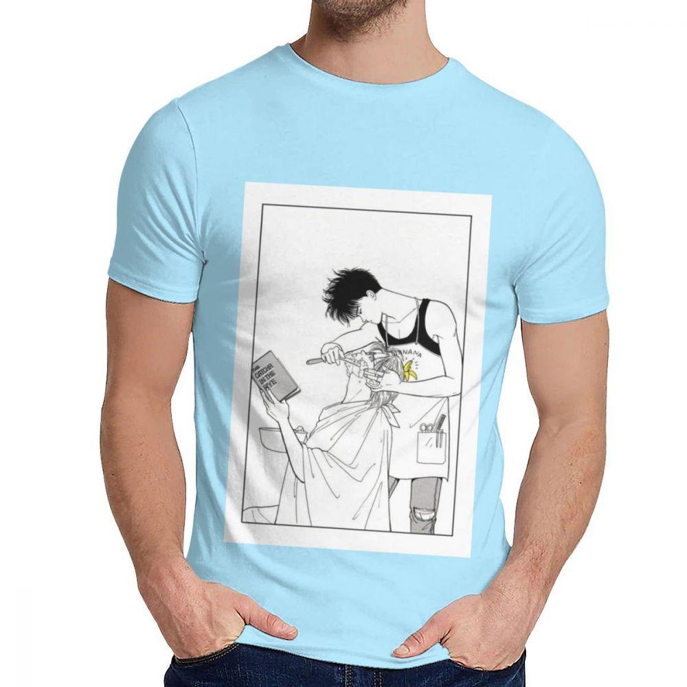 Harajuku Fish Anime Japanese Crime Ash Eiji Manga T Shirt For Man Crazy Organic Cotton L