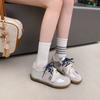 Creștere interioară în înălțime piele damă mic retro asortare culori versatil casual pereche șireturi pantofi casual de stradă