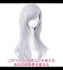 CaseEden Cosplay Wig, Smooth, Semi-Long, 60cm, Silver Hair, White Merch and Wig Net (Set of 2)