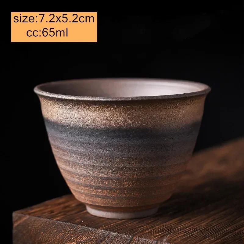 1 Adet Çin Vintage Seramik Çay Fincanı El Yapımı Kaba Seramik Çay Kasesi Ev Tipi Çay Takımı Usta Çay Fincanı Seyahat Kişisel Fincan