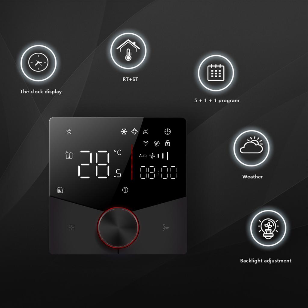 2 Pipe Conditioning Control Panel Digital Display Central HVAC Controller 5+2 6 Periods Programmable