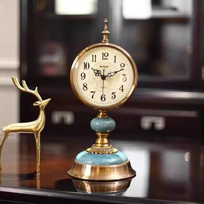 American Creative Retro Living Room Clock Large Size Desktop Home Decoration Table Clock European Style Clock Table Alarm Clock