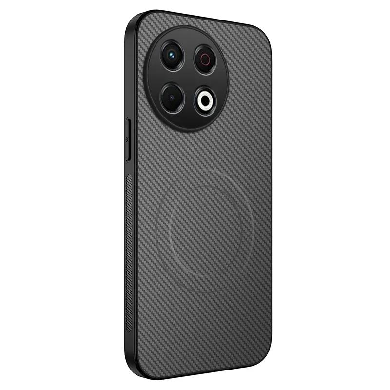 Magnetic Silicone Case For Tecno Spark 30C 30 Pro 4G Wireless Charging Carbon Fiber PU Leather Anti-Drop Soft Cover Phone Cases