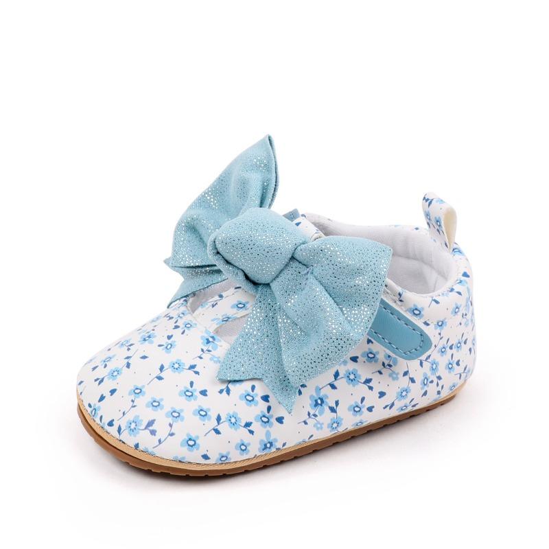 Spring Autumn Baby Walking Shoe New Korean Version Cute Floral Soft Shoe Retro Child Anti Slip Baby Home Prewalker Shoes