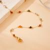 Gold Stainless Steel Natural Colored Beads Bracelet Womens New Style Concise Trend Non-fading Golden Hand Zircon Gift