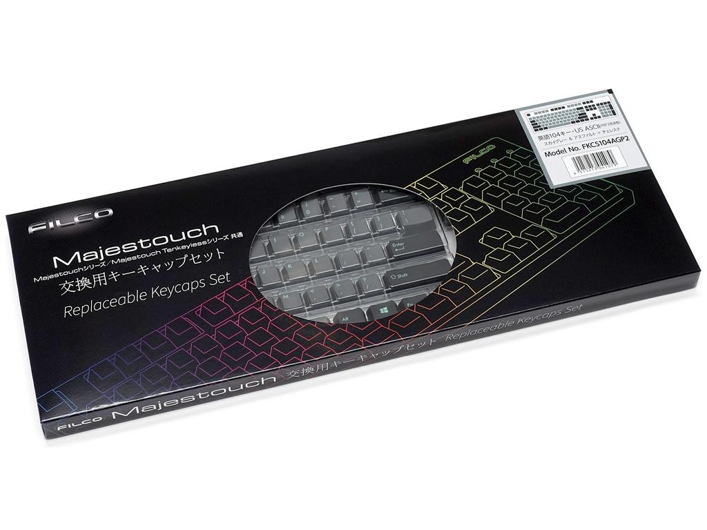 FILCO PBT Two-Tone Molded Keycap Set, ASAGI X Gray, Replacement for Majestouch, 104 Keys, English Layout, Includes Key Puller, FKCS104AGP2Z