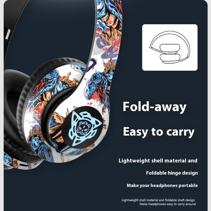 Headset Bluetooth Headset Kabelloses Headset Guochao Graffiti Neu Leuchtend Stereo Musik Sport