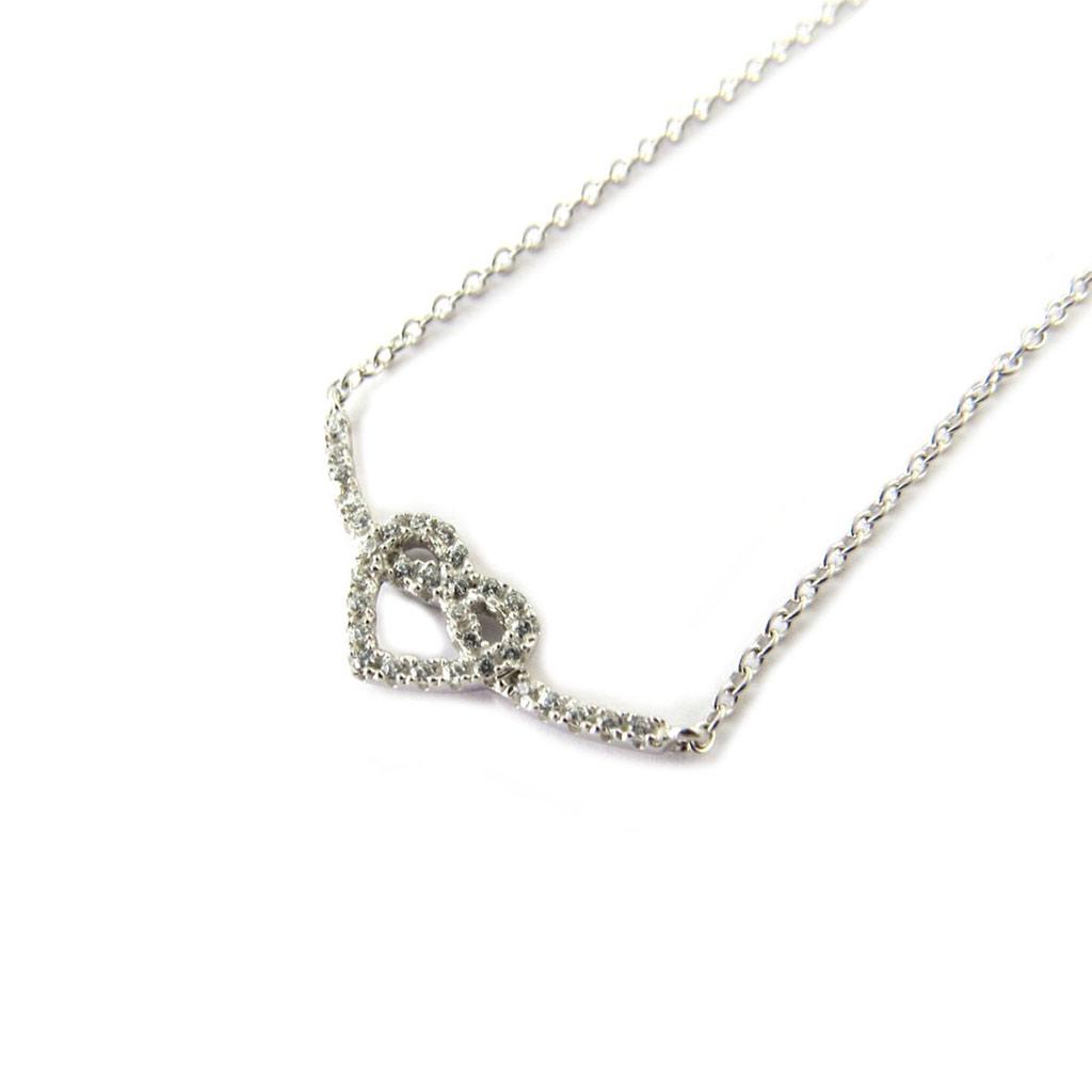 Les Trésors De Lily [N6854] - White 'Love' Silver Necklace (rhodium-plated)