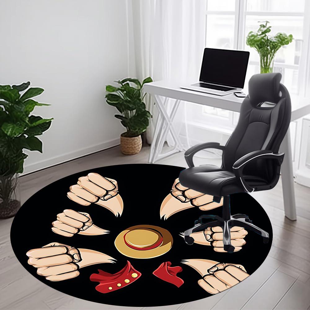 O-One Piece Luffy Office Round Area Rug, Indoor Mat Suitable For Office, Under Office Chairs Bedroom Living Room Home Decor, DT1212087