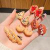1/5pcs Funny Food Hair Clip for Women; Cute Duck Mouth Clip; Side Bangs Pizza Dog Bread Popular Hair Pin