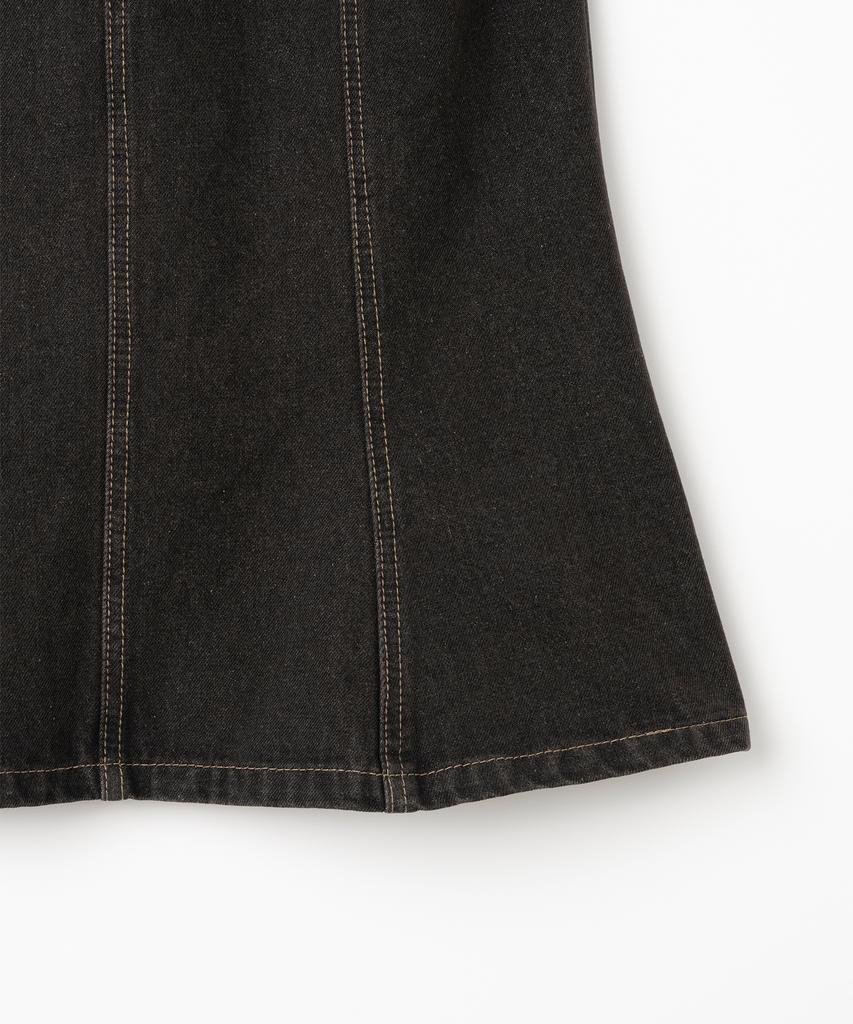 Milo Woman Vintage Denim Flare Skirt [Vintage Brown]