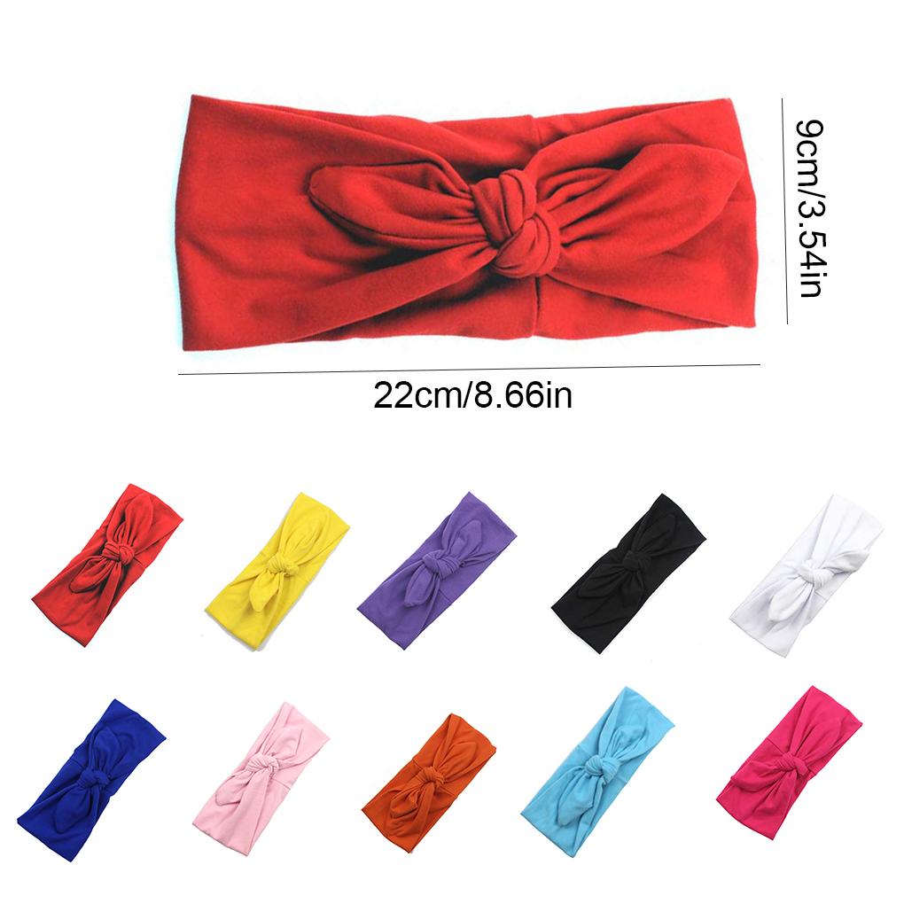 Headband Solid Bow Knot Softness Knotted Ears Ornaments Elastic Styling Hair Accessories Headwear for Makeup Yoga Gym Running