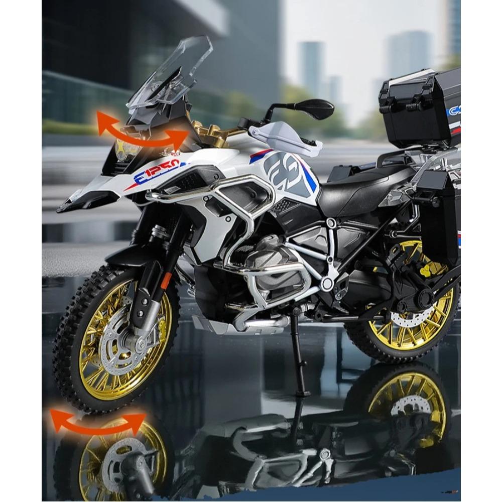 Simulation 1/10 Scale BMW R 1250 GS Adventure Alloy Motorbike Model Children Alloy Motorcycle Model Toy Collection Home Decor