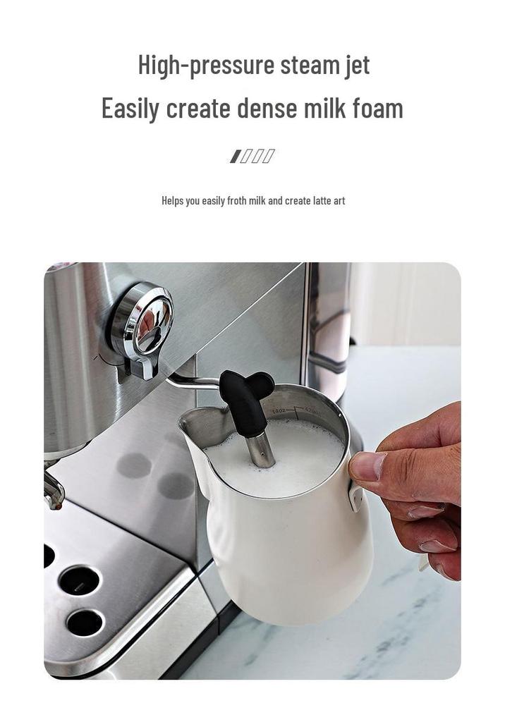 Cross Semi-Auto Espresso Machine - 19 Bar, Home/Office Compatible, Steam Milk Frother