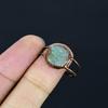 Amazonite Handmade Gemstone Ring, Copper Electroformed Ring Antique Jewelry, Adjustable Ring Engagement Gift