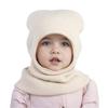 Solid Color Kids Integrated Scarf Cap Warm Baby Balaclava Hat Baby Hooded Beanie  Severe Weather