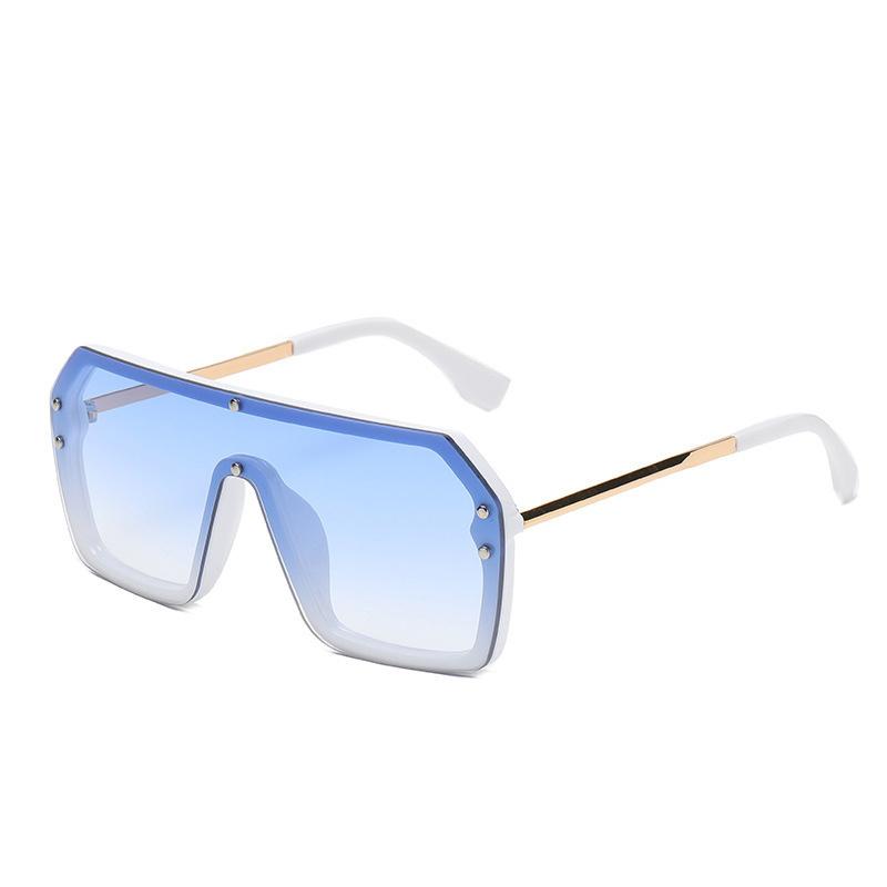 Men Women Hip-hop Sunglasses Exaggerated Large Frame Conjoined Frameless Gradient Lenses Fashion Sun Glasses Non Polarized Glasses