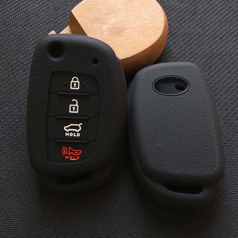 silicone car key cover case shell holder for hyundai HB20 2021 Creta Tucson Accent Santa Fe i30 ix35 Solaris 4 button key