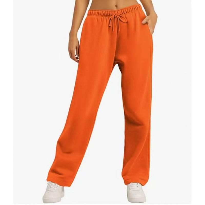 Women's Spring Wide-leg Sports Pants, with Pockets, Casual Drawstring Pants, Suitable for Pairing with Casual Wear