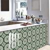 10Pcs Vintage Green Tile Stickers Glossy Self-Adhesive Sunflower Pattern Wall Floor Decals Kitchen Backsplash Home DIY Decoration