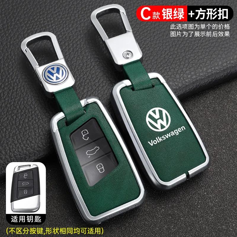 New Leather Car Remote Key Case Cover Shell Fob for VW Volkswagen Magotan GTE Passat B6 B7 B8 CC Arteon Auto Key Sleeve Acc