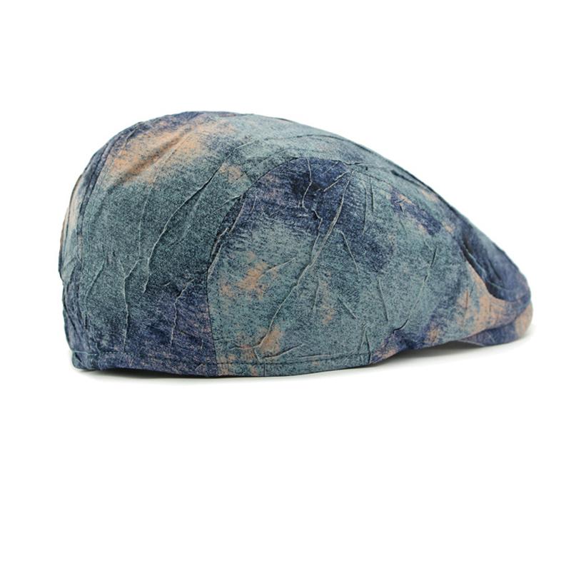 Spring Summer Tie-Dyed Starry Sky Color Cap Women British Retro Forward Cap Men Peaked Cap