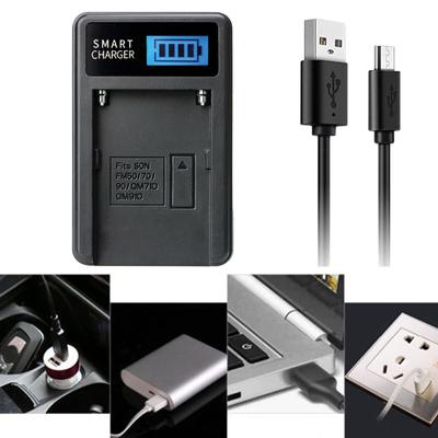 NP F550 Akkuladegerät mit LCD-Bildschirm für Sony NPF550/F750/F960/F970,NPFM50/FM70/FM90 Akkus, reisefreundlich