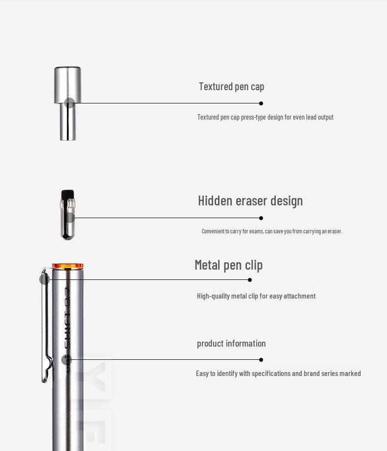 Mitsubishi M5 Drafting Pen - 0.4/0.5mm, Low Center of Gravity, Heavy Feel Metal Pencil