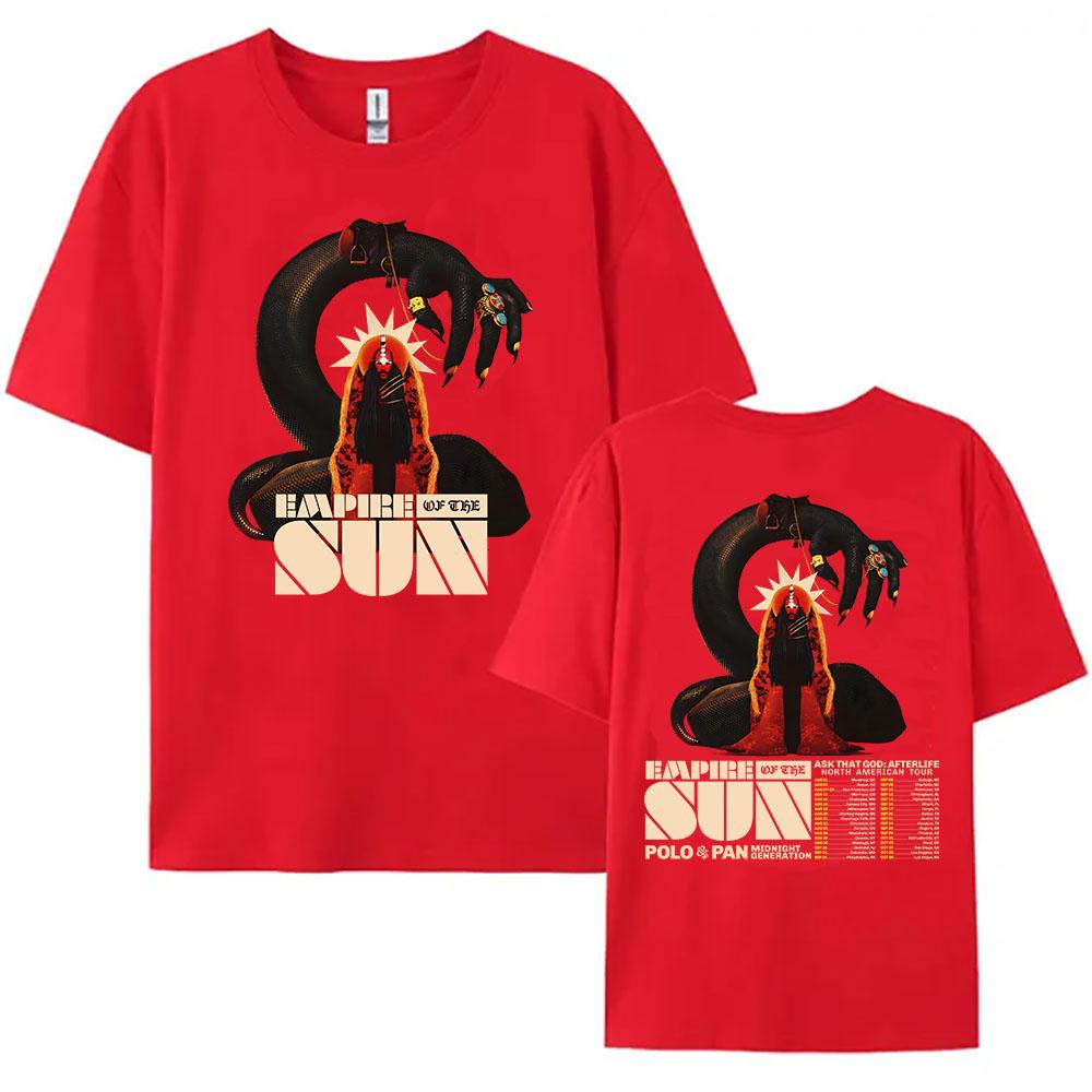 

Ask That God: Afterlife Tour 2026 T-shirt EMPIRE OF THE SUN Tees Unisex Streetwear Hip Hop Summer Cotton Female Tshirts Merch Band T-shirt summer Tops XS красный