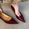 French Versatile High Heels Women's Spring Summer Pointed Toe Breathable Slip-On Professional Mary Janes Flat Shoes