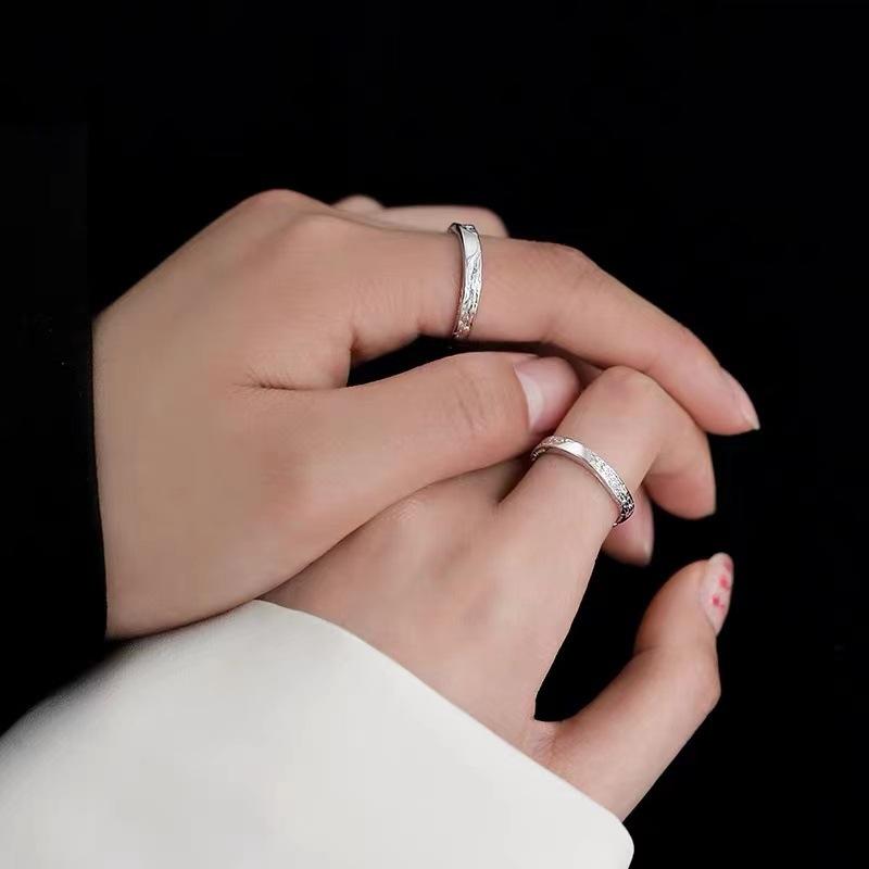 Glacier Ring Luxury Simple Ring Fingertip Ring Small-Sized Ring for The Tail End Ring Open Style Couple Ring