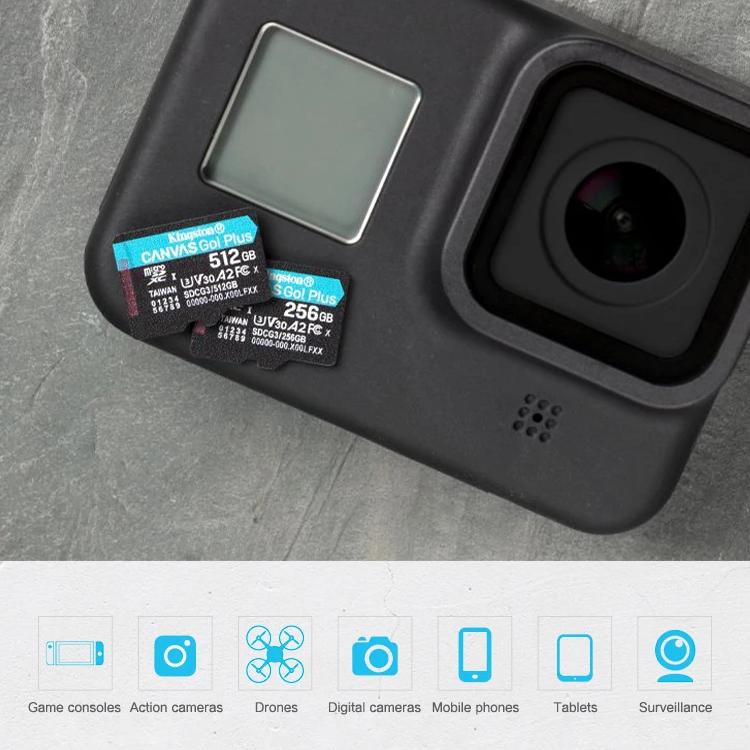 Kingston Micro SD-Speicherkarte, 512 GB, TF-Karte, 64 GB, 128 GB, 256 GB, U3 V30 A2, Hochgeschwindigkeits-Micro-SD-Karte, bis zu 170 Mbit/s, 4K-Flash-TF-Karte für Action-Cams, Drohnen