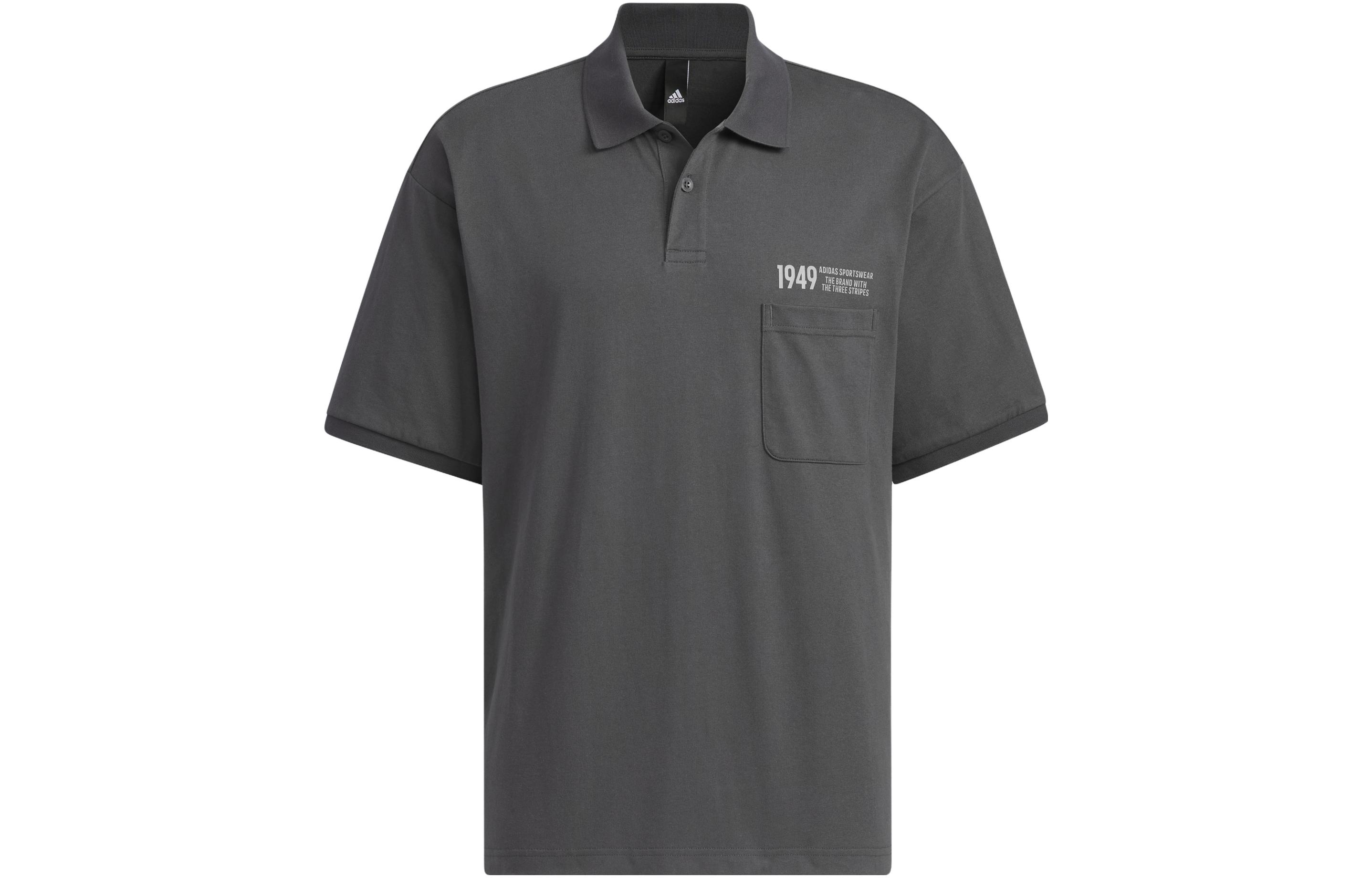 Adidas Polo Shirt Men s Solid Dark Gray IP3979 L